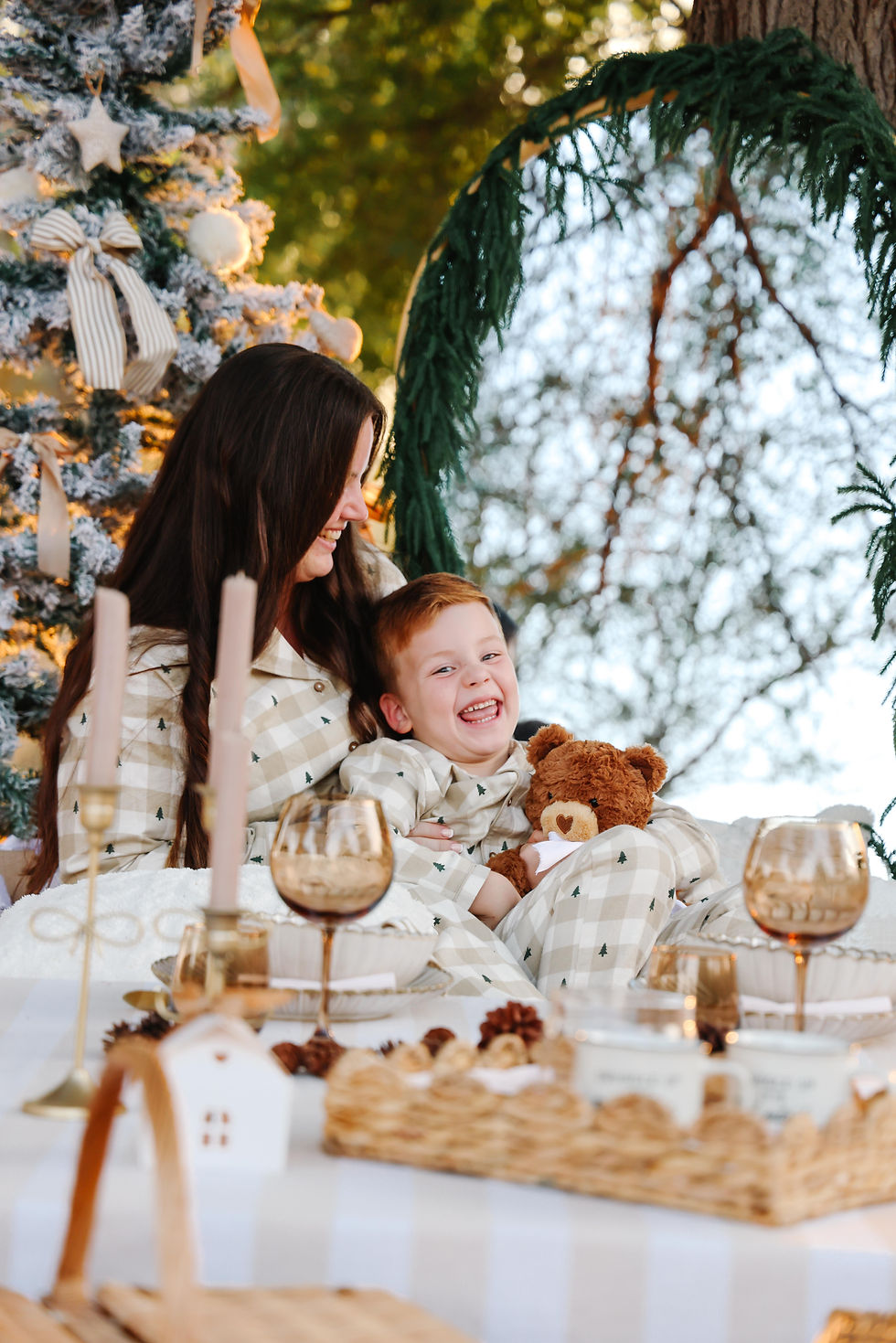 Curated Christmas picnic setup in Dubai by Picnic Times captured beautifully by Sarah Kelly Photography
