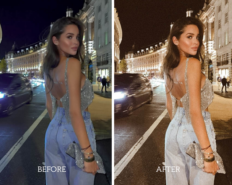 Thumbnail: Before-and-after comparison of a girl's photo edited with Nudes Mobile Presets, showcasing the transformation in color and style. The 'before' image presents original tones, while the 'after' reveals soft, neutral hues and enhanced clarity, demonstrating the presets' ability to create a sophisticated and elegant nude aesthetic
