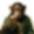 A graphic of a monkey wearing a green jacket drinking a beer