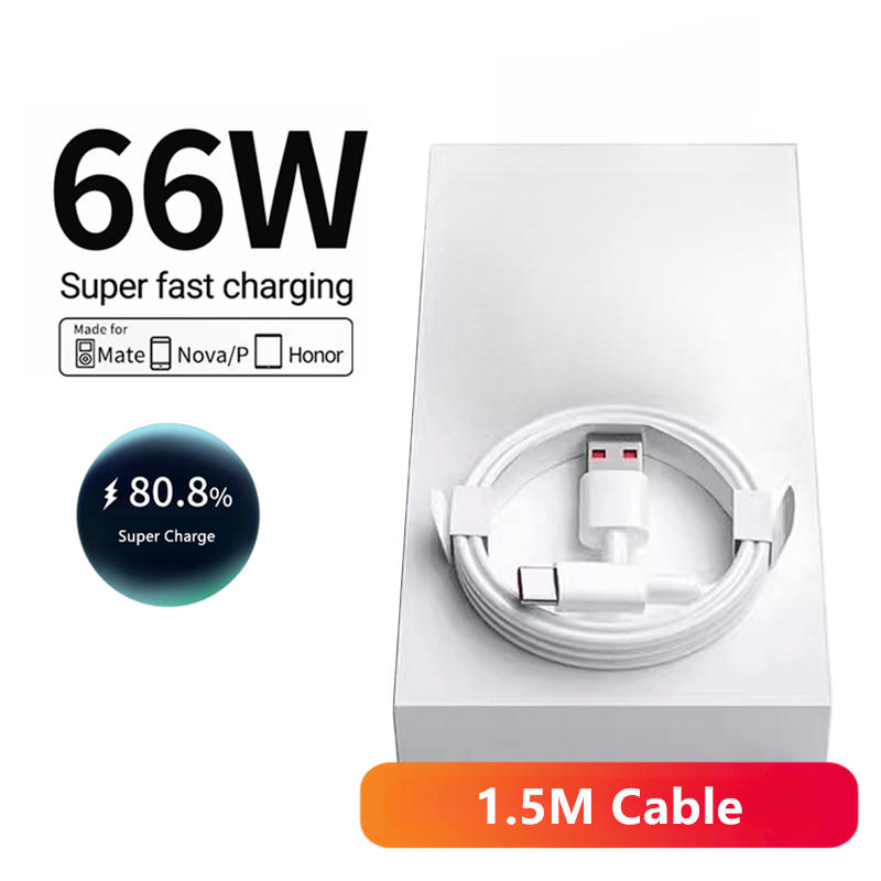 Miniatura: 6A 66W Super Fast EU Wall Charger For Huawei Mate 40 50 60 P50 Nova 8 9 10 Honor
