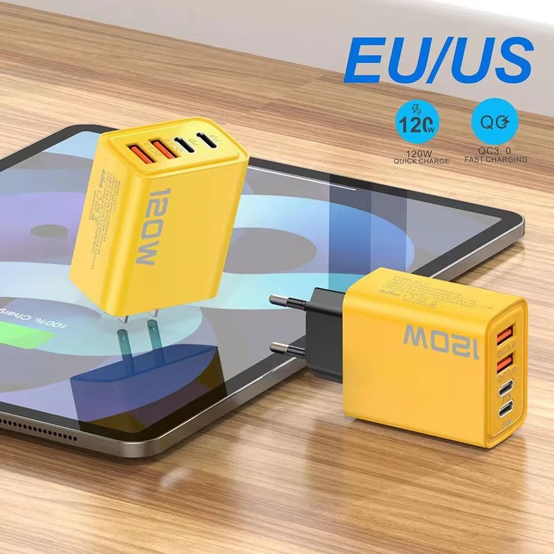 Miniatura: 4 Ports 120W Charger USB C PD Quick Charge 3.0 Type C USB Phone Chargers Fast Ch