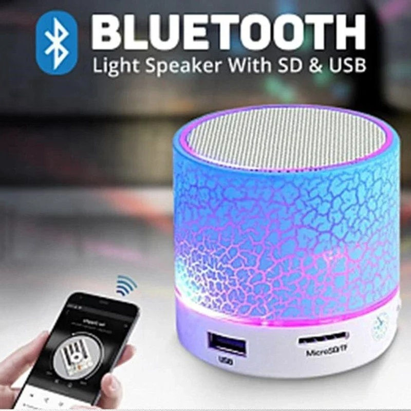 Wireless Bluetooth Speaker Mini PC Loudspeaker Crack LED SD Card USB Subwoofer P