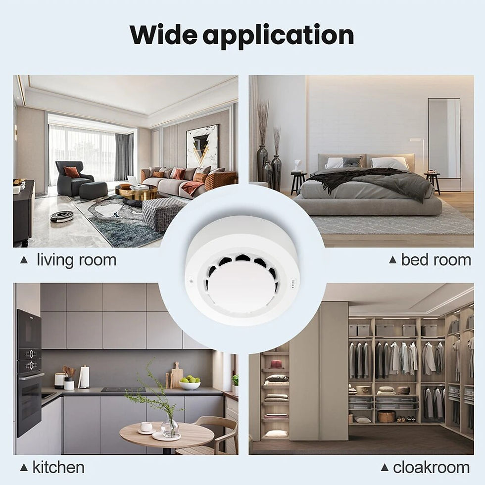 Miniatura: ONENUO Tuya WiFi Smoke Detector Photoelectric Sensor Fire Alarm Home Kitchen Sec