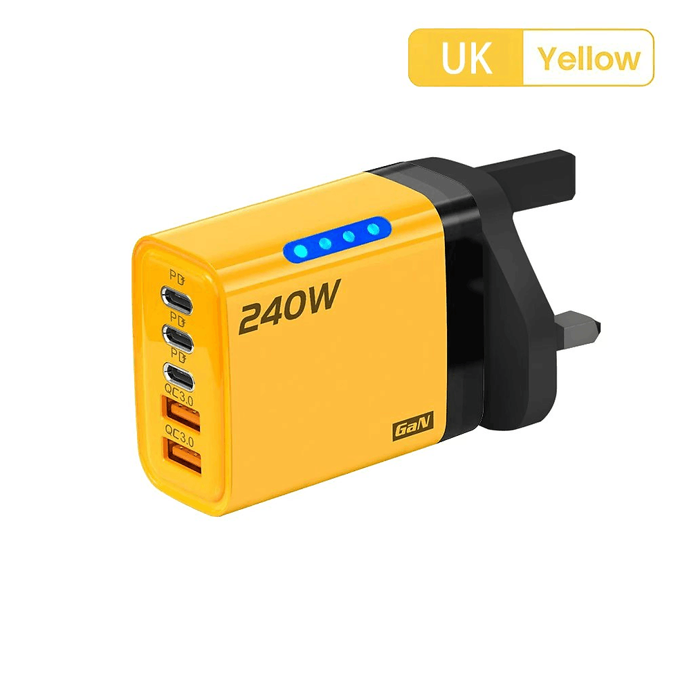 Miniatura: 240W 5 in 1 USB C GaN Desktop Charger Fast Charge Phone Adapter 10A Type C Cable