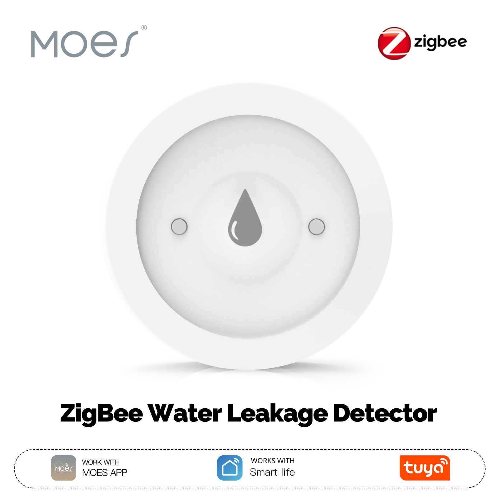 MOES Tuya ZigBee Water Leakage Detector Smart Water Flood Alarm Immersion Sensor