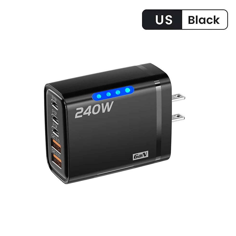 Miniatura: 240W 5 in 1 USB C GaN Desktop Charger Fast Charge Phone Adapter 10A Type C Cable