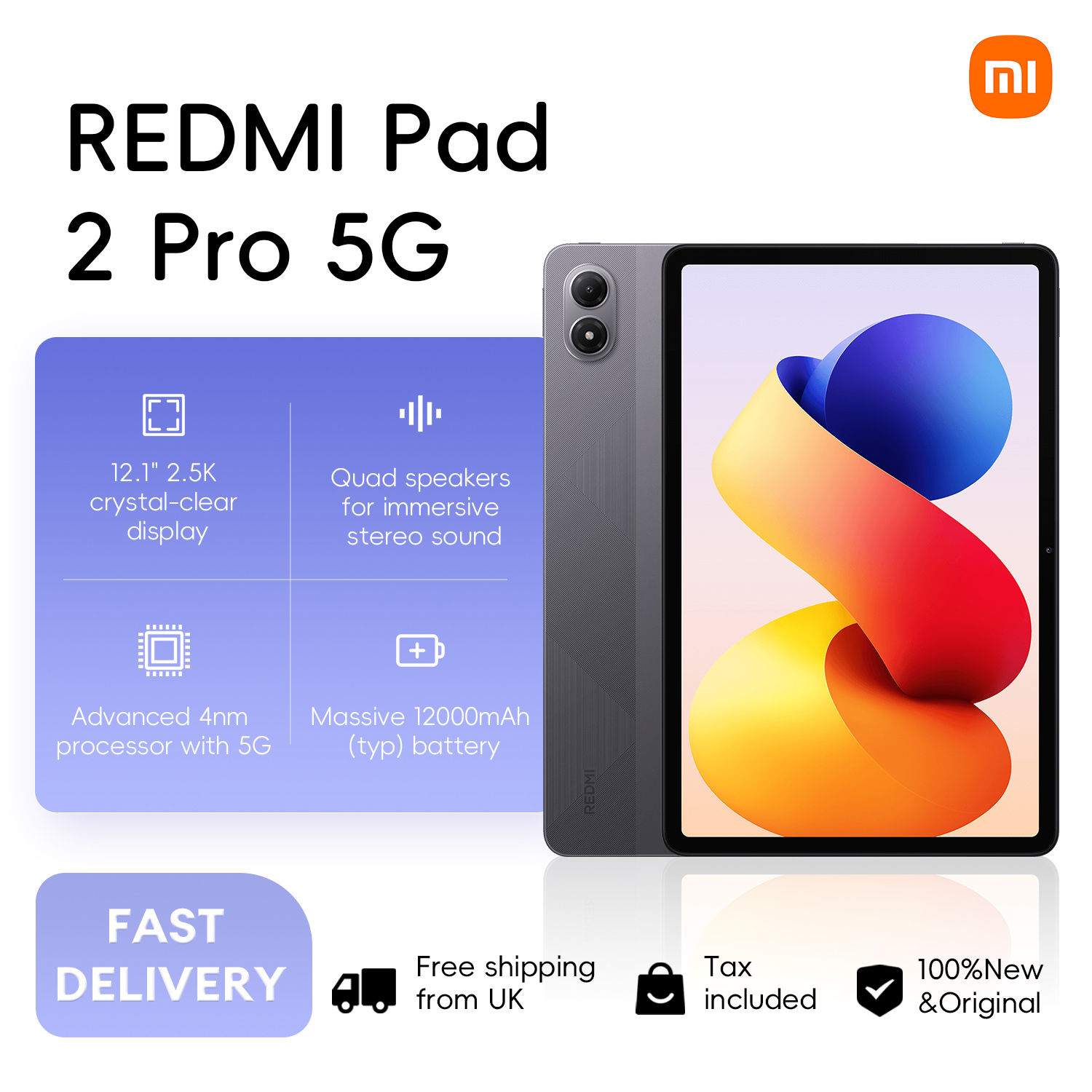 Xiaomi Redmi Pad 2 Pro 5G eSIM 6+128GB Global Version 12.1" 2.5K 120Hz Display S