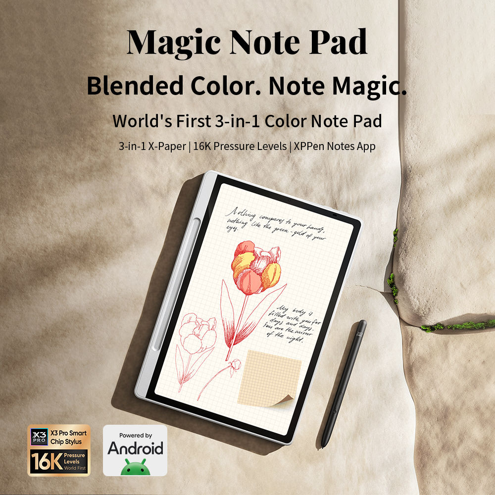XPPen Magic Note Pad Android 14 White Graphic Tablet Business Digital Writing No