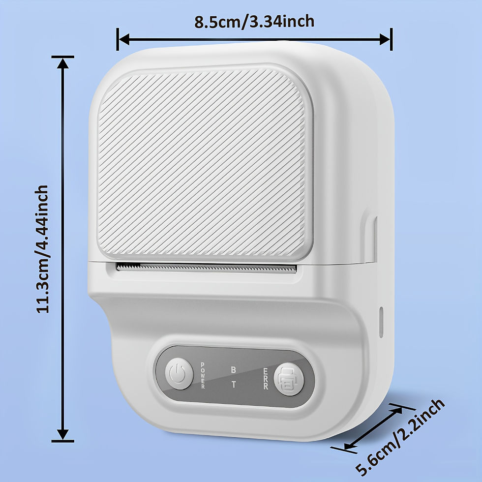 Miniatura: Mini Portable Thermal Printer 12-57mm Self-adhesive Label Printer Inkless Blueto