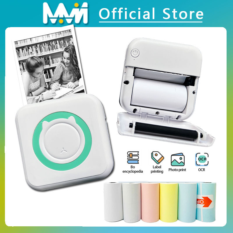 Portable Mini Thermal Printer Wirelessly BT 203dpi Photo Label Memo Wrong Questi