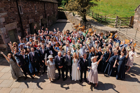 group shot at The Ashes Barns Wedding Photography