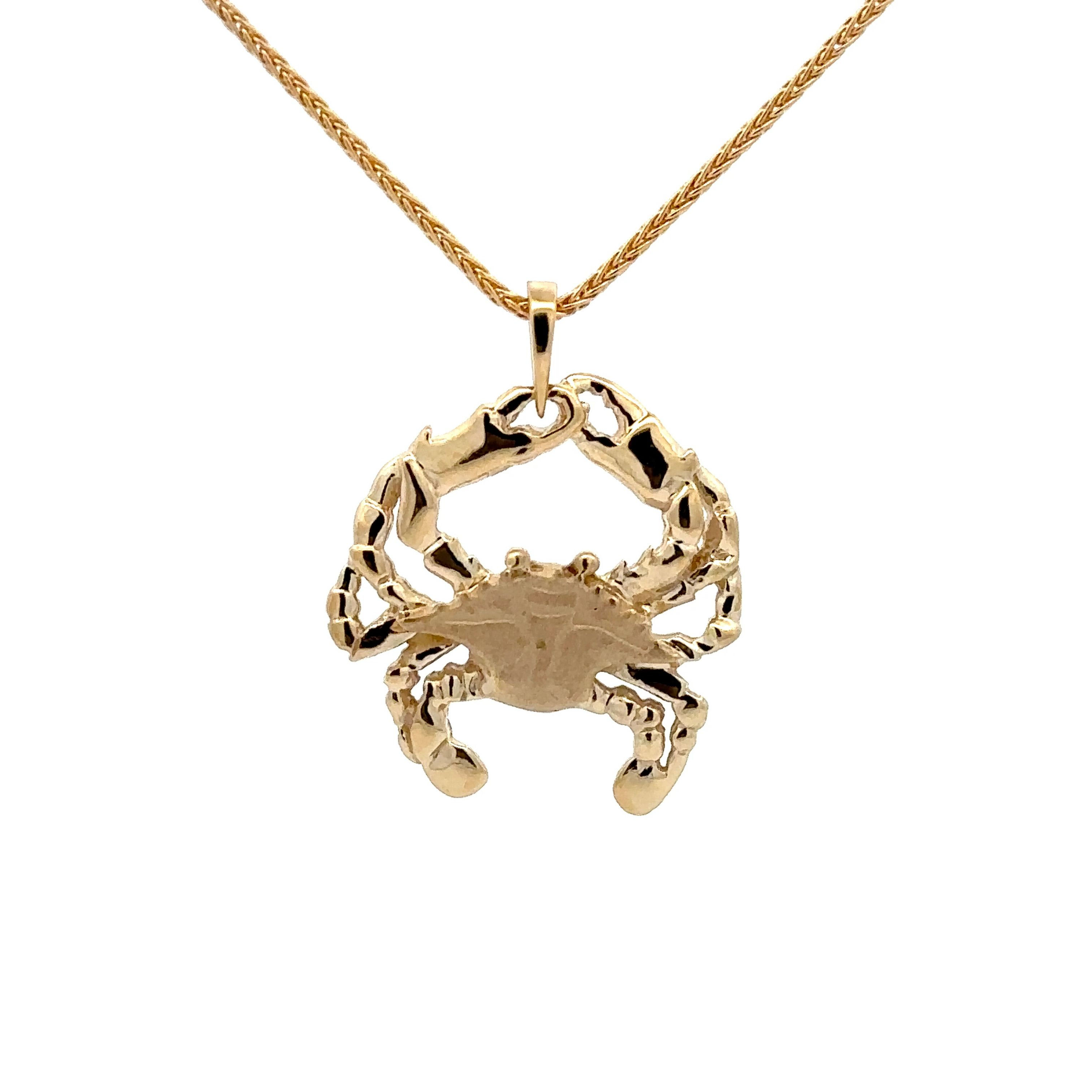 14kt gold Medium Crab pendant