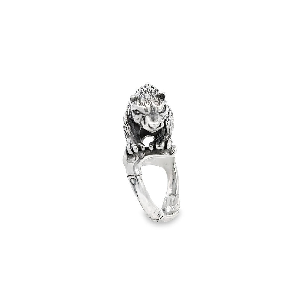 Miniatura: Enchanting Sterling Silver 3D Bear Ring