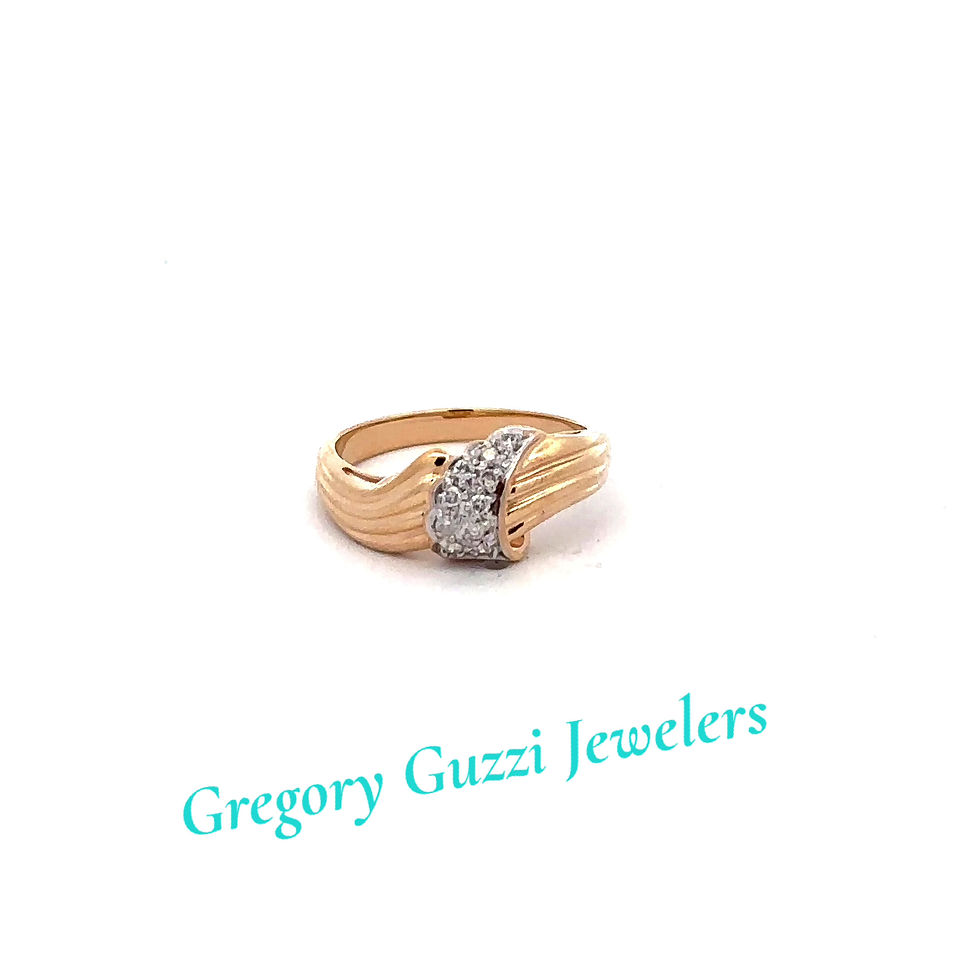 Thumbnail: 14KT. Yellow Gold Diamond Ring (Size 6.25)