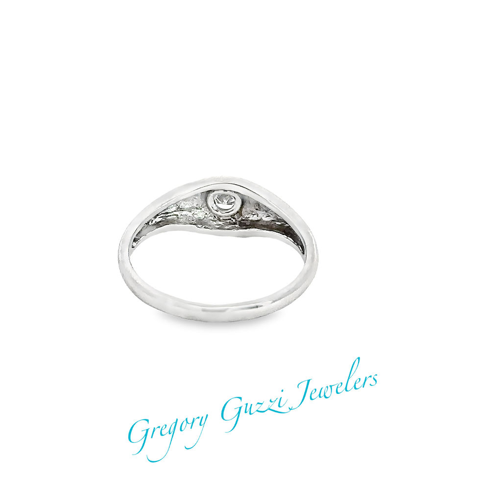 Thumbnail: 14KT. White Gold Natural Diamond Ring (Size 6.5)