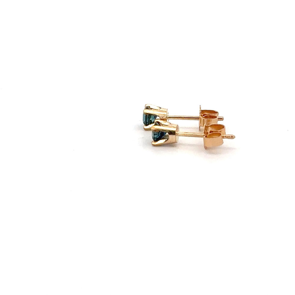 Miniatura: 14KT Yellow Gold Natural Sapphire Stud Earrings