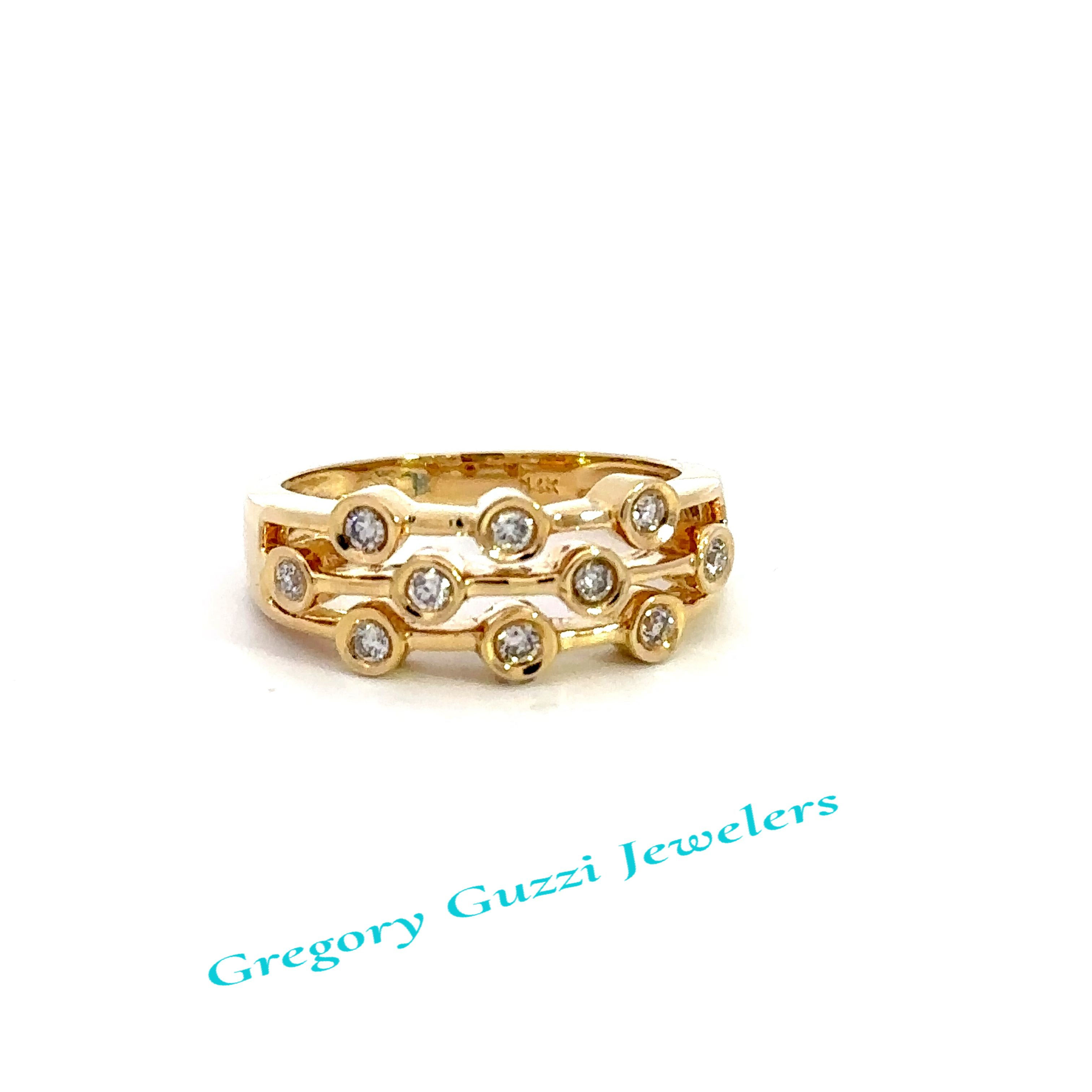 14KT. Yellow Gold Diamond Ring (Size 7)