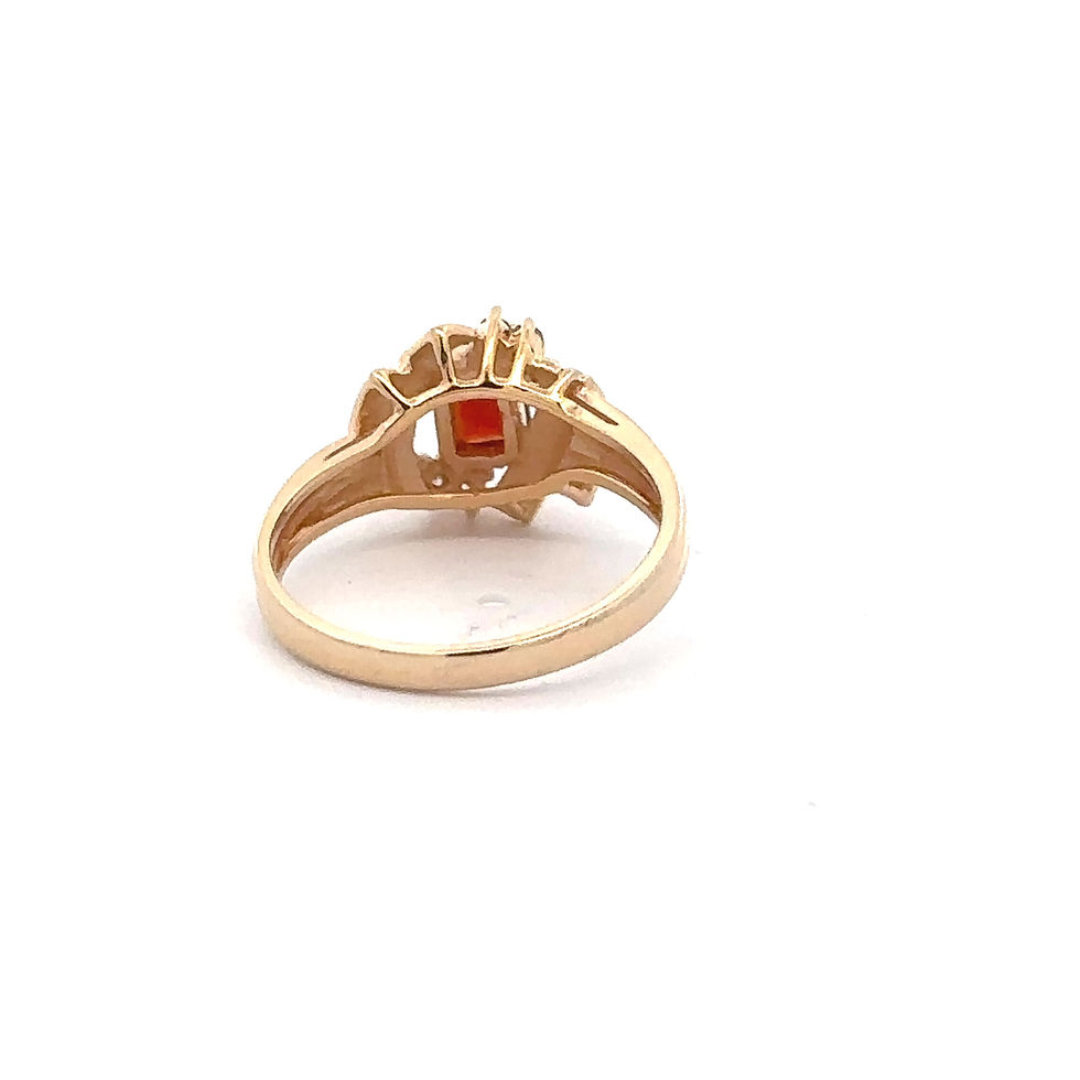 Miniatura: 14kt Gold Garnet Diamond Ring