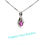 Thumbnail: 14KT. White Gold Pink Sapphire Diamond Necklace