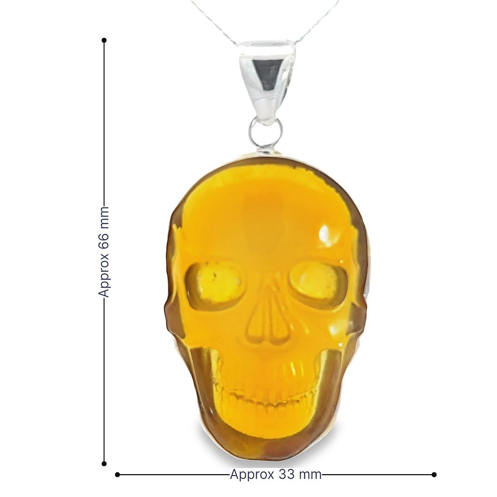 Thumbnail: Sterling Silver Citrine Stone Skull Pendant