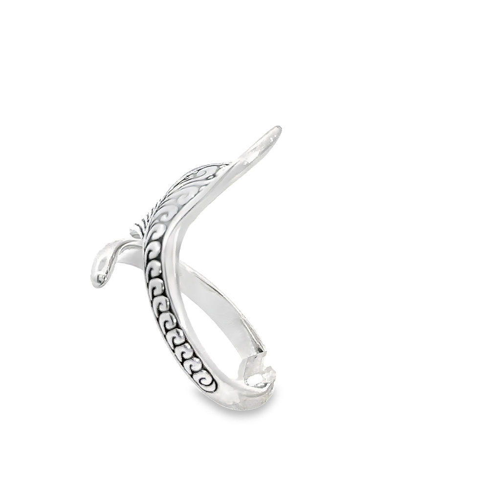 Miniatura: Enchanting Sterling Silver Whale Tail Ring