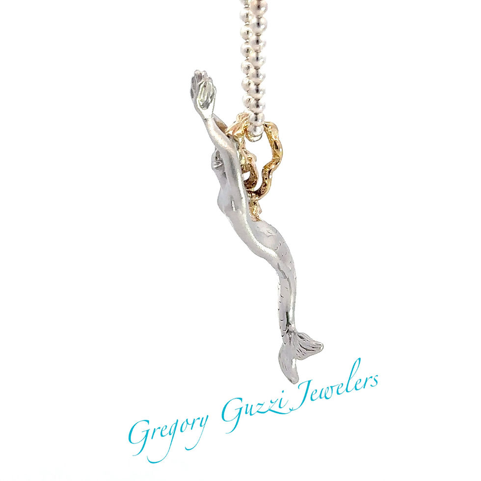 Miniatura: Steven Douglas Sterling Silver and 14Kt gold mermaid pendant