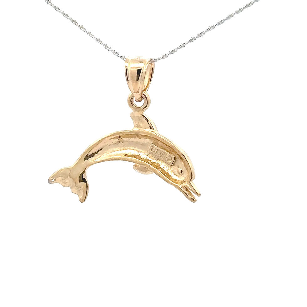 Miniatura: 14kt Dolphin with Diamonds pendant / charm