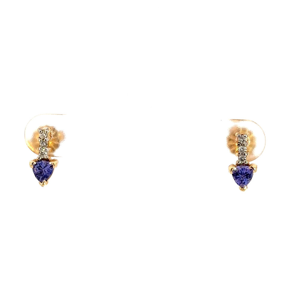 Miniatura: 14Kt Trillion cut Tanzanite stud earrings