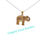 Thumbnail: 14KT. Yellow Gold Elephant Pendant/Charm With Diamonds