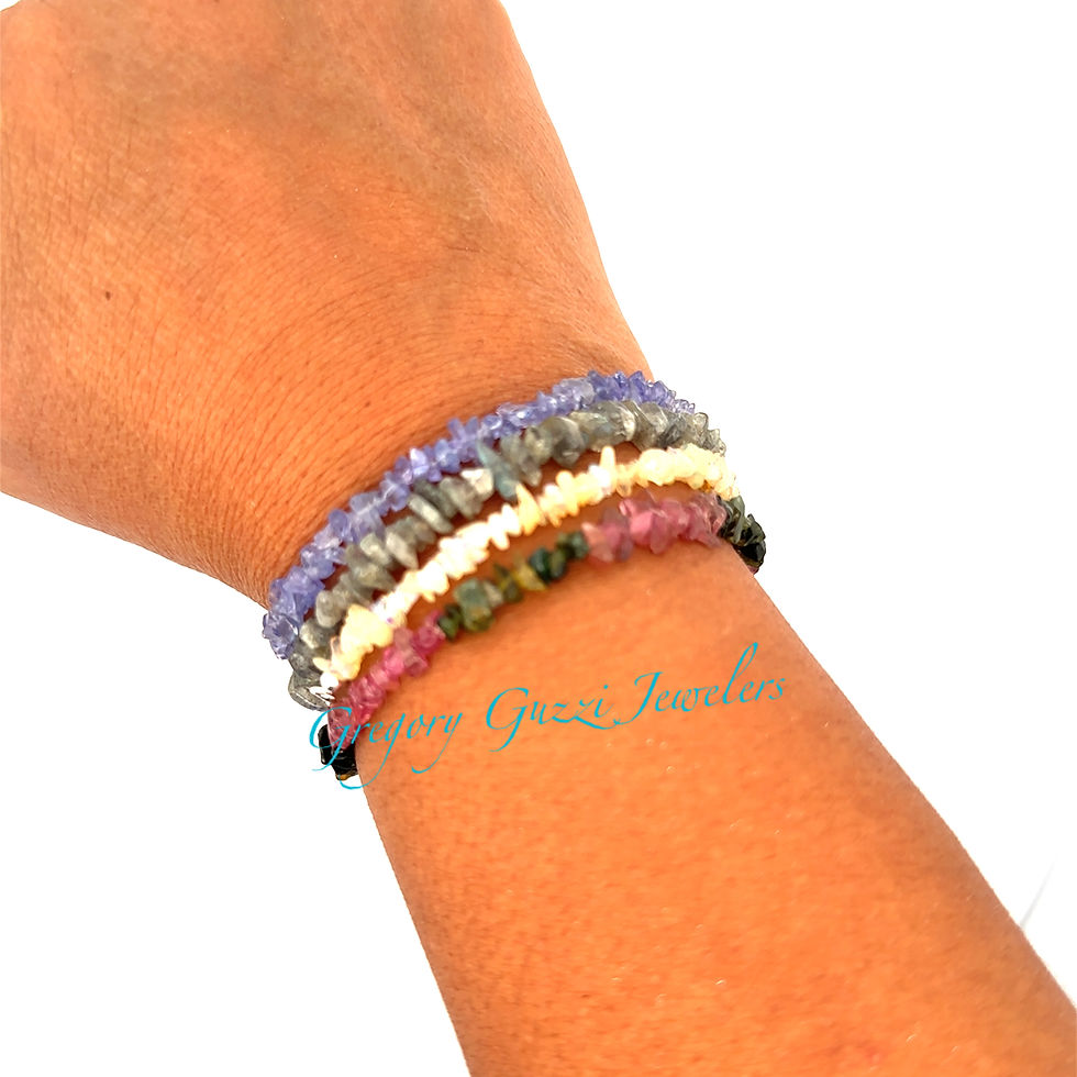 Thumbnail: Sterling Silver .925  Tanzanite chips bracelet