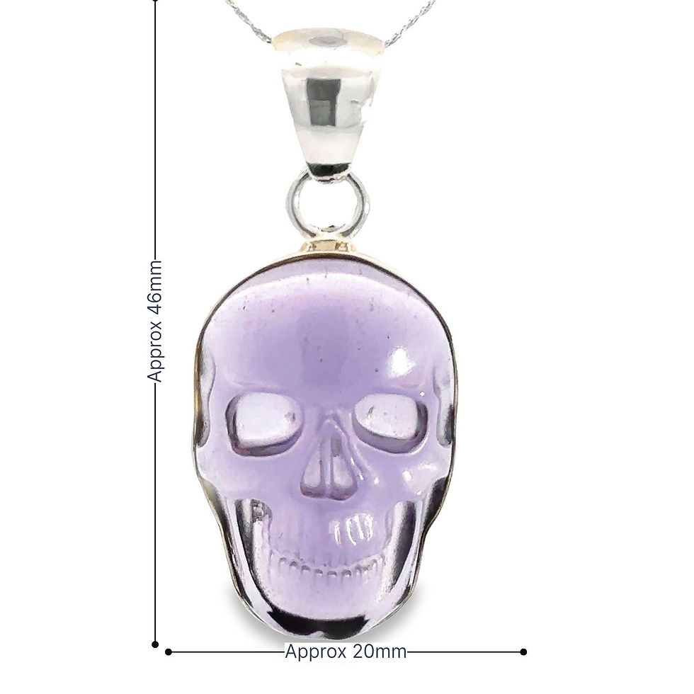 Thumbnail: Sterling Silver Mystic Amethyst Skull Pendant