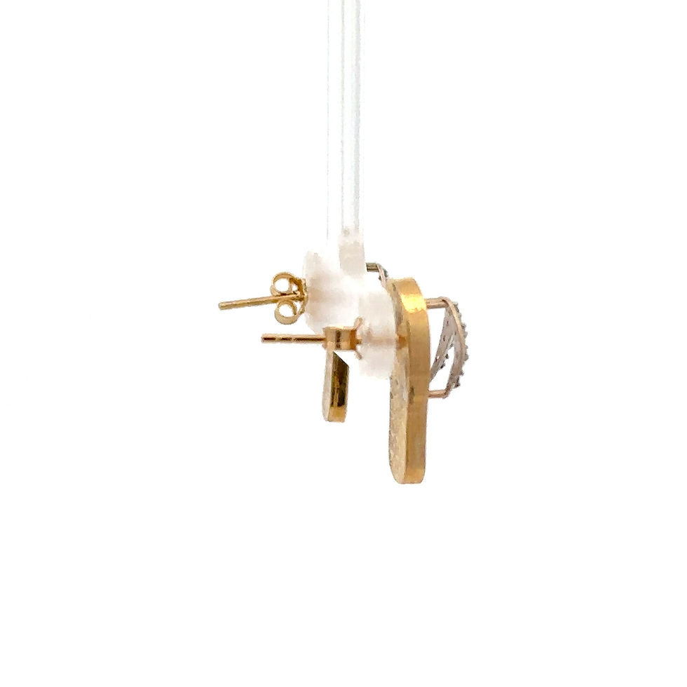 Thumbnail: 14Kt Yellow Gold Flip Flop Post Earrings