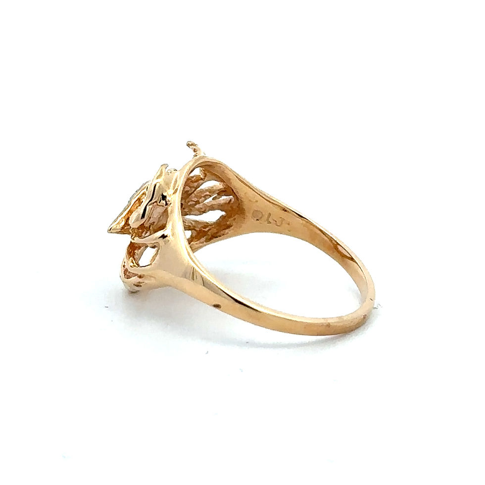 Thumbnail: 14KT Yellow Gold Crab With Diamonds Ring  - SIZE 7