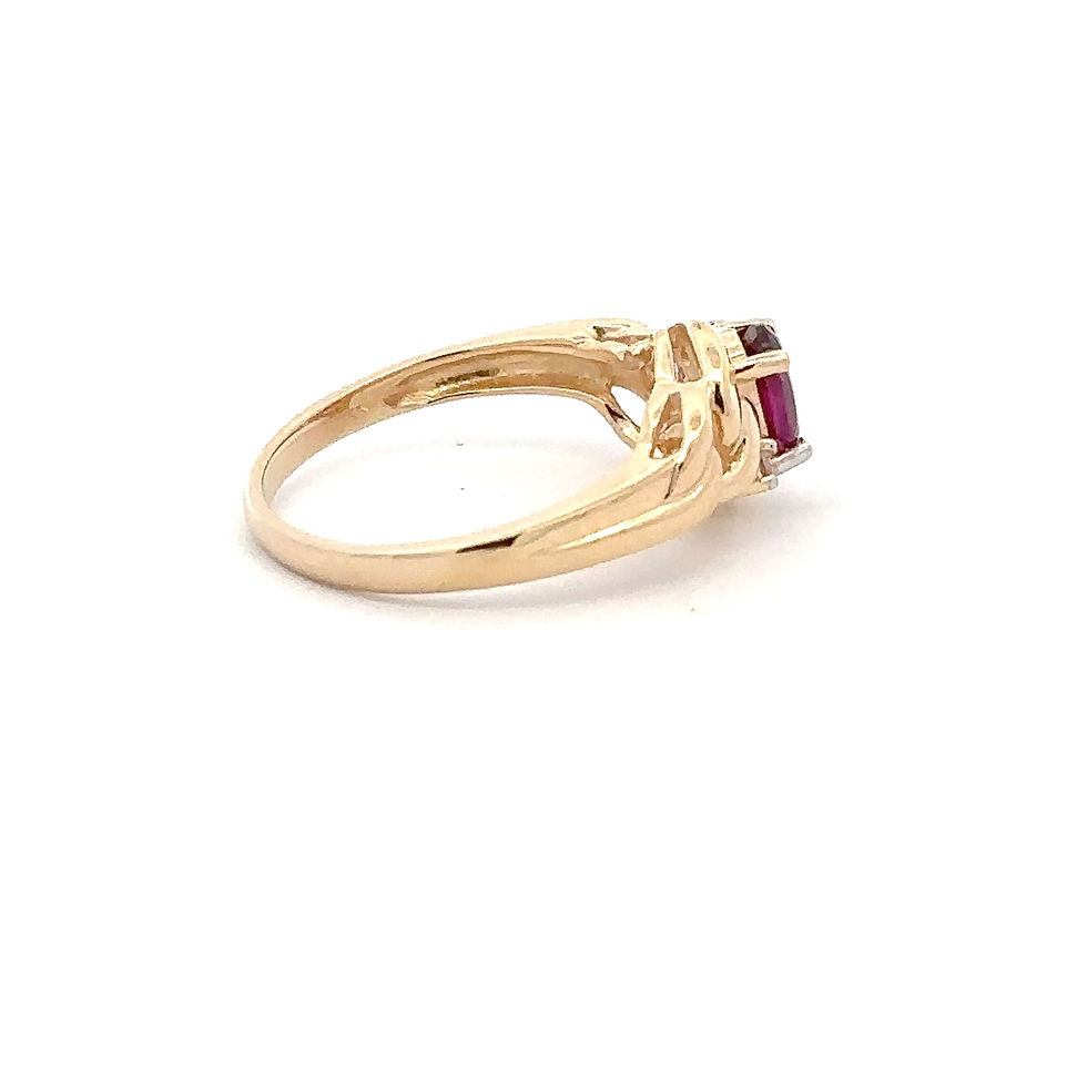 Miniatura: 14kt Gold Mahenge Garnet Diamond Ring