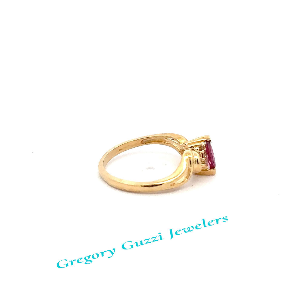 Miniatura: 14KT. Yellow Gold Ruby And Diamond Ring (Size 5.5)