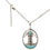 Thumbnail: Sterling Silver Larimar Lighthouse with CZ Pendant Necklace