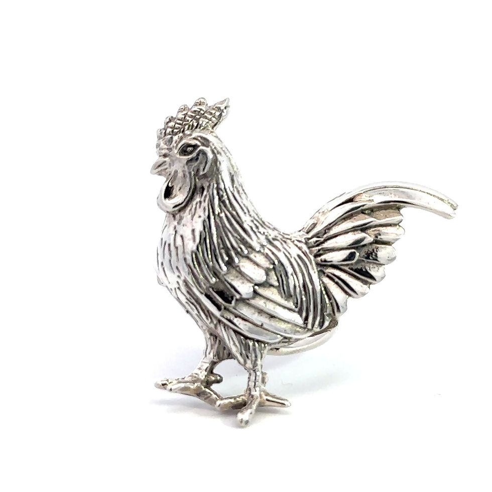 Miniatura: Sterling Silver .925 Designer 3D Rooster Adjustable Ring