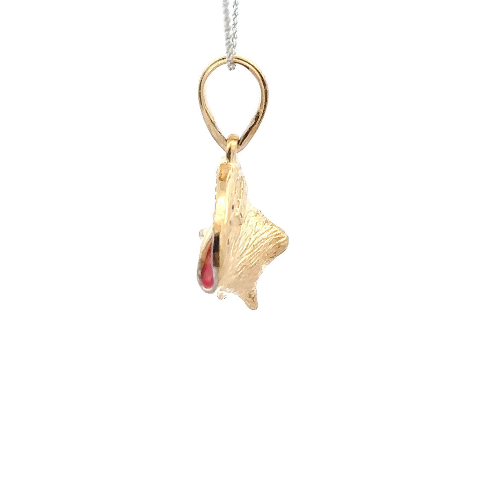 Miniatura: 14Kt Yellow Gold 3D Conch Shell Diamond pendant / charm