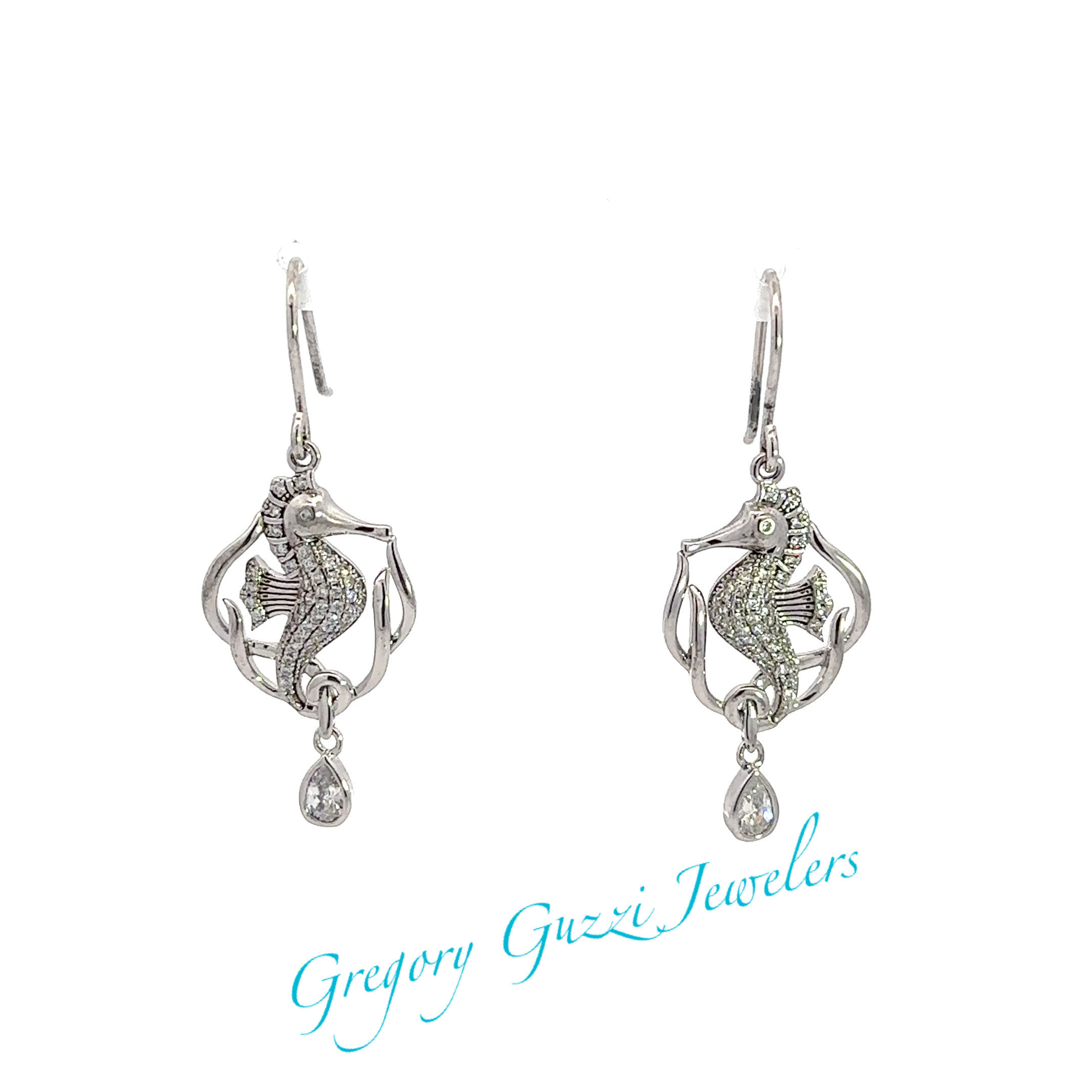 Sterling Silver .925 Seahorse Earrings