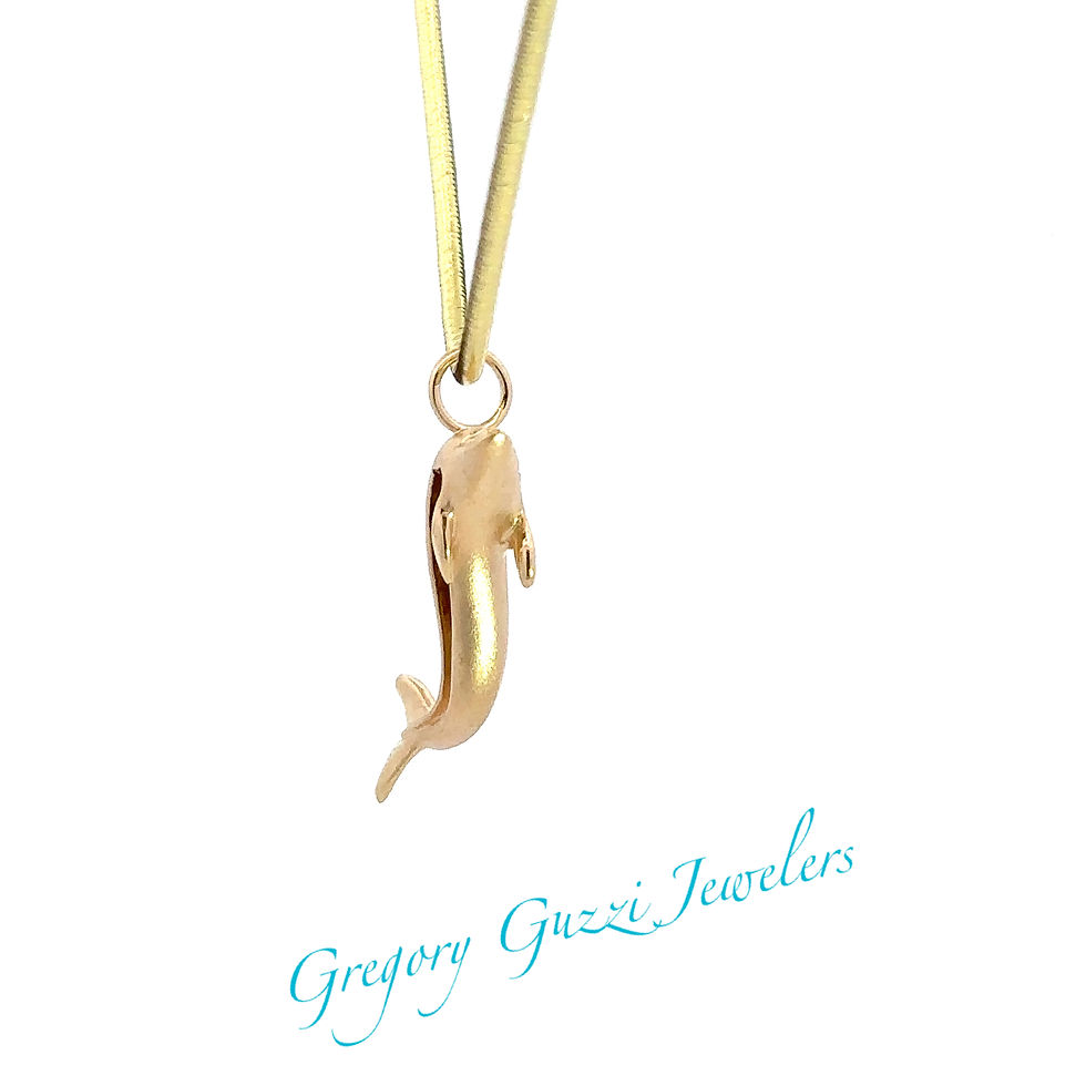 Miniatura: 14KT gold Steven Douglas Small Jumping Dolphins pendant