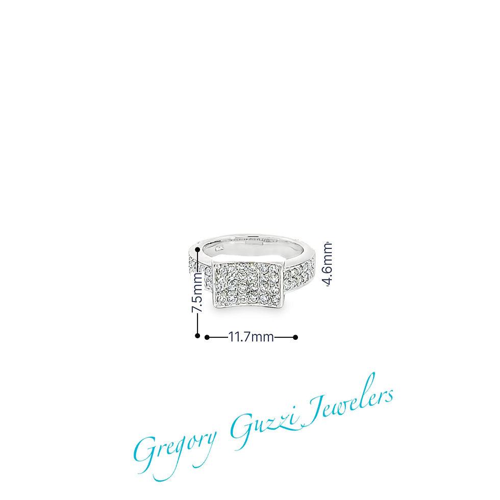 Thumbnail: 14KT. White Gold Natural Diamond Ring (Size 6.75)