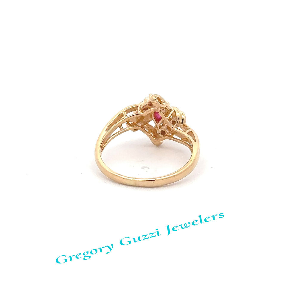Miniatura: 14KT. Yellow Gold Ruby And Diamond Ring (Size 6.75)