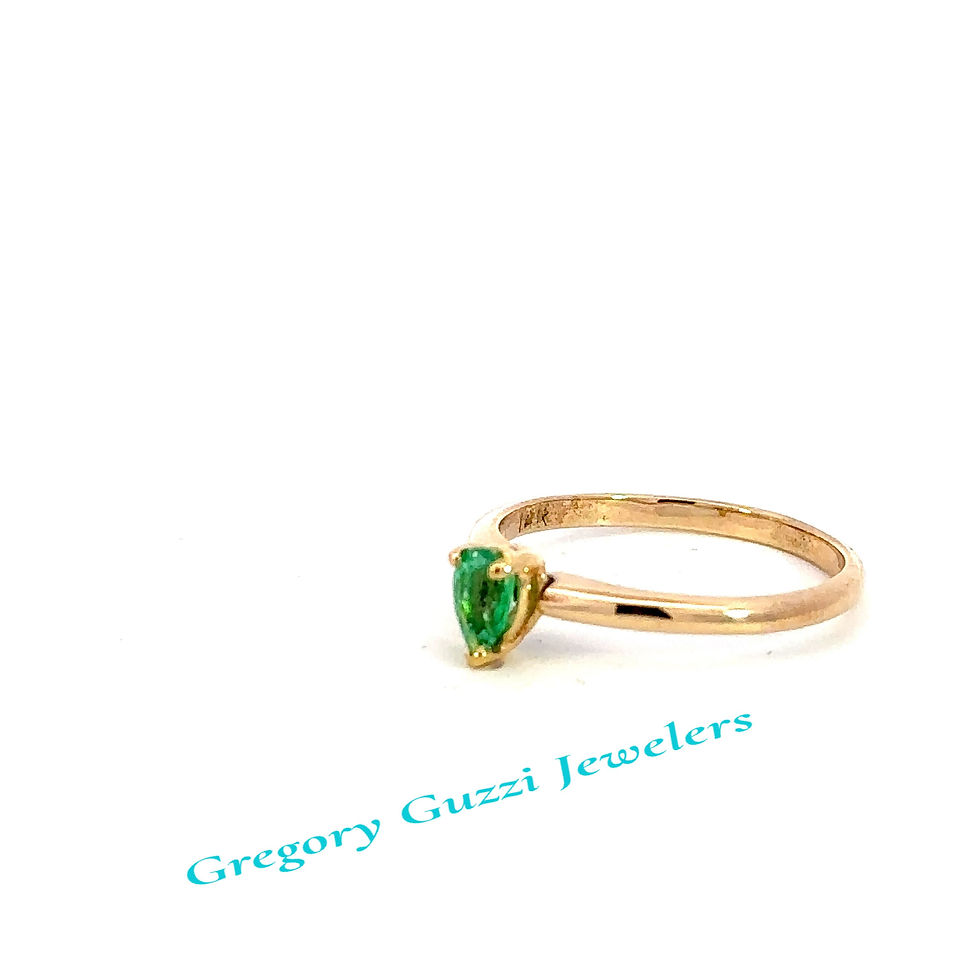 Thumbnail: 14KT. Yellow Gold Natural Emerald Ring