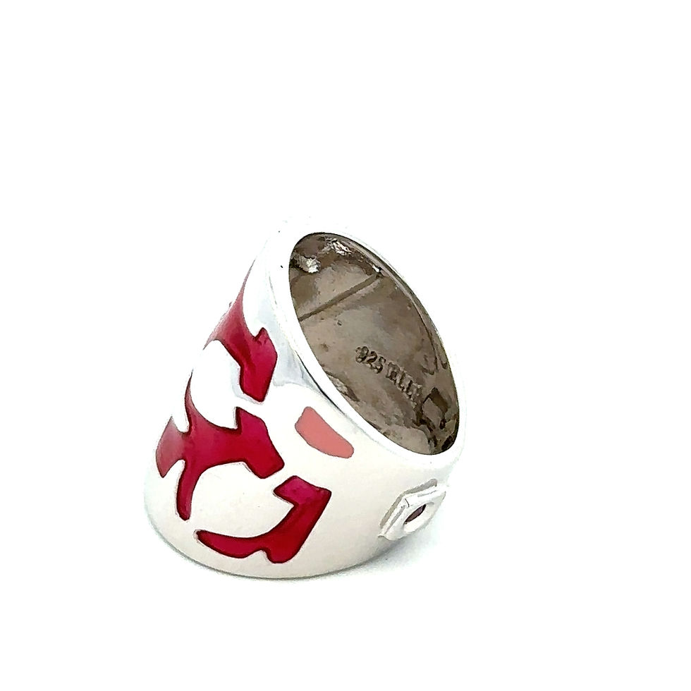 Thumbnail: ELLE Sterling Silver .925 Ruby Trademark Jewelry Collection Ring