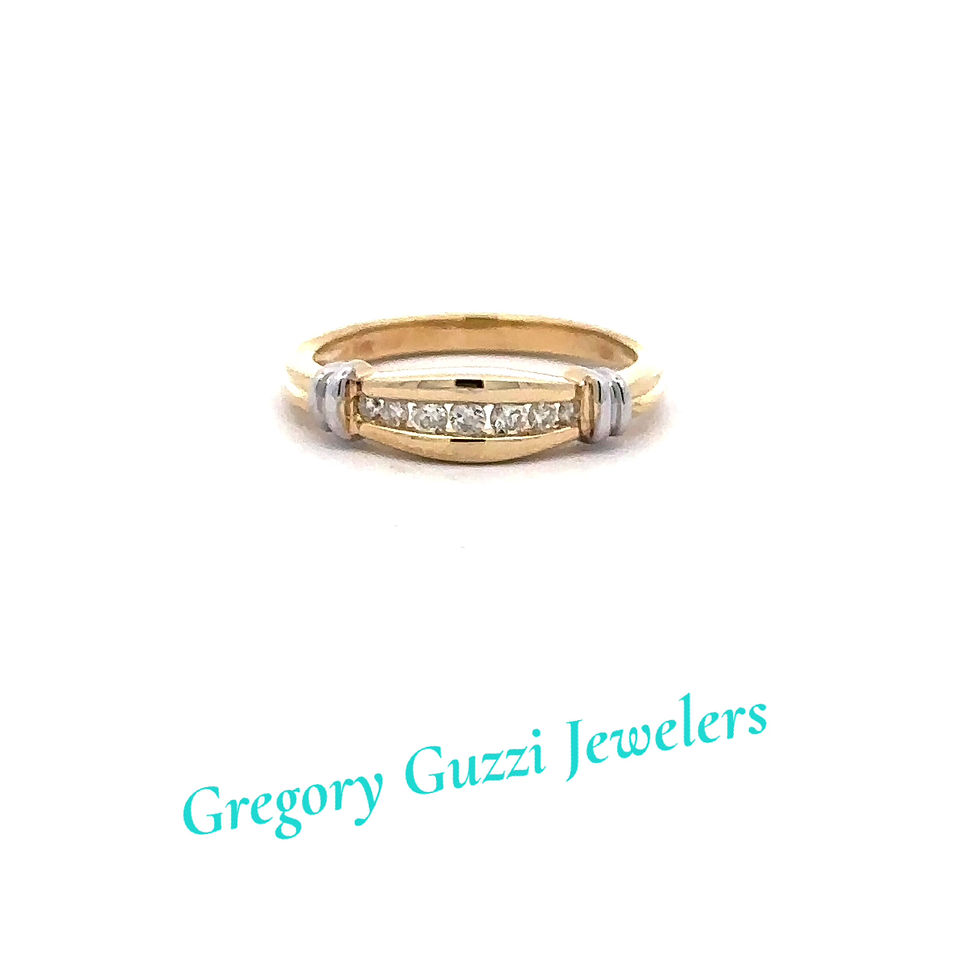 Thumbnail: 14KT. White And Yellow Gold Diamond Ring (Size 6.5)