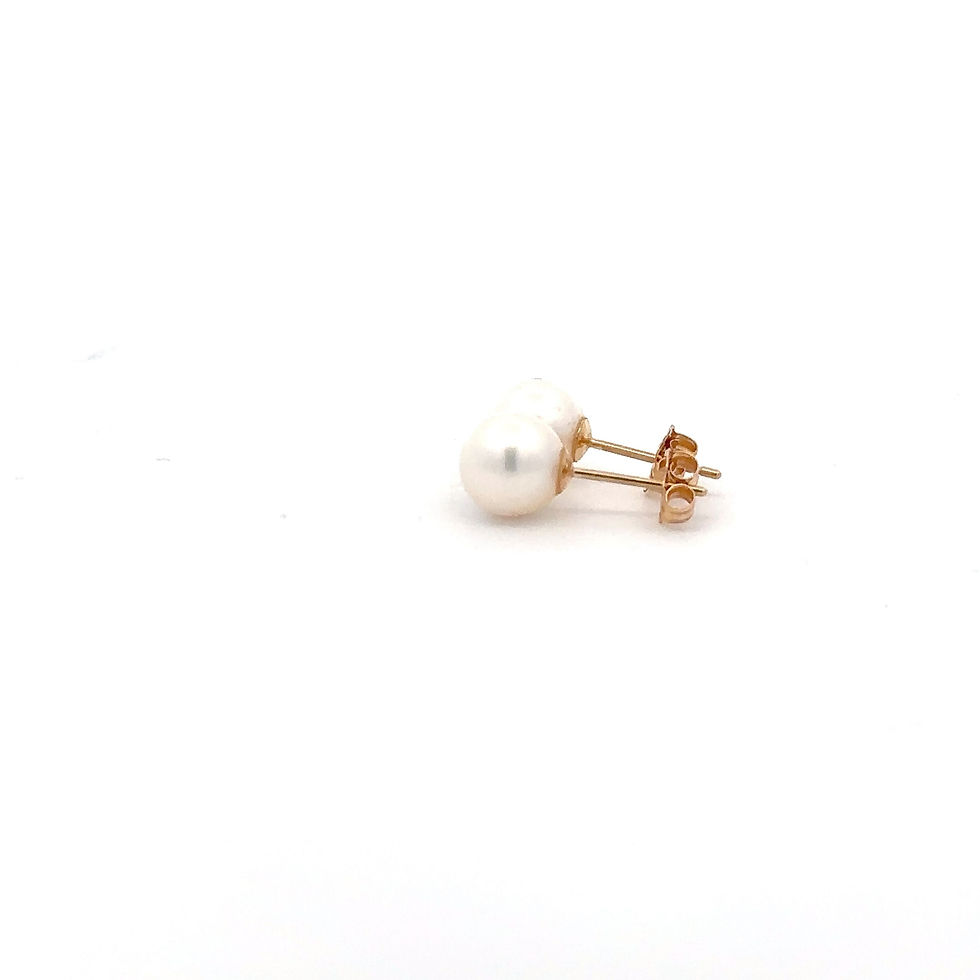Miniatura: 14KT Yellow Gold Cultured Saltwater Pearl Stud Earrings