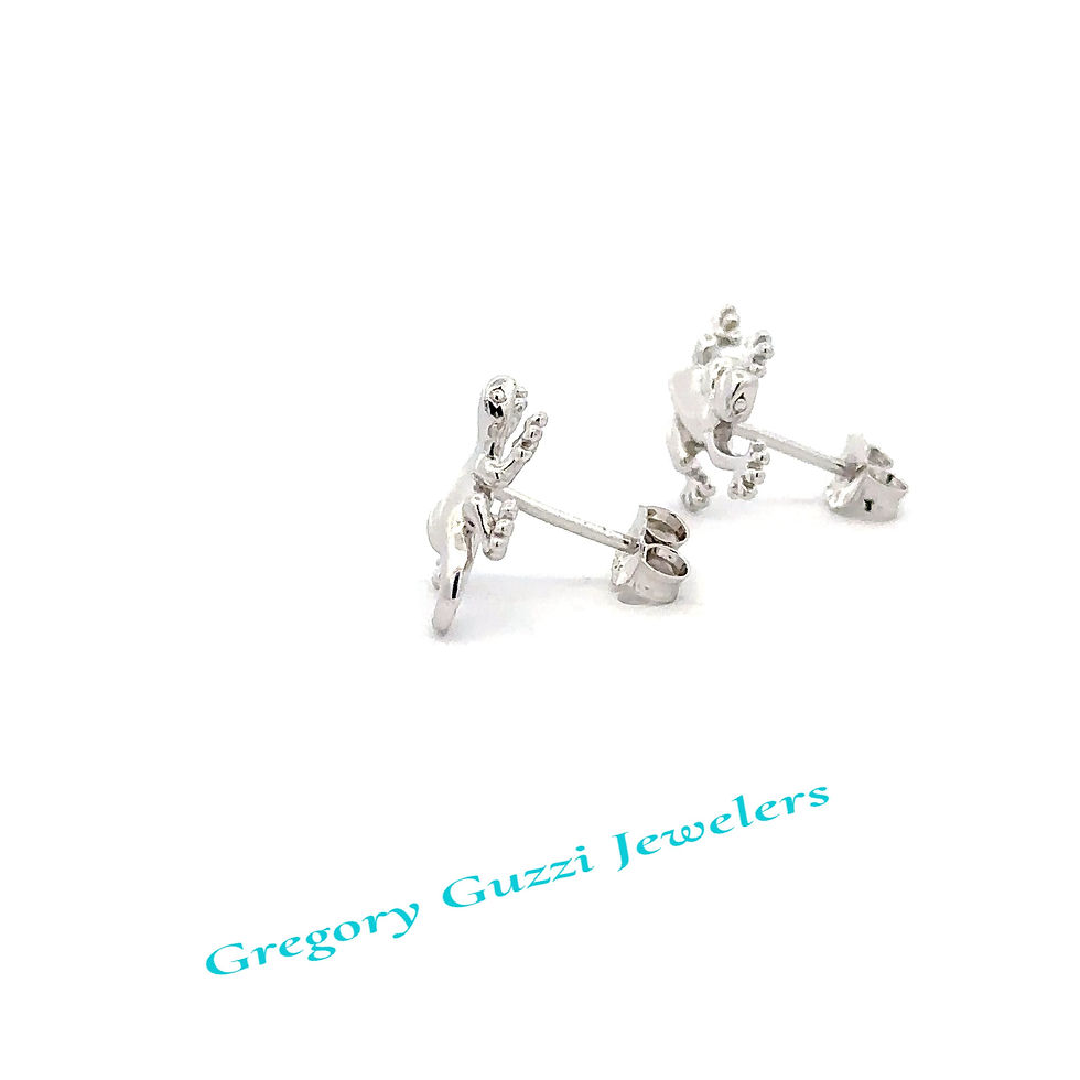 Miniatura: Sterling Silver Gecko post earrings