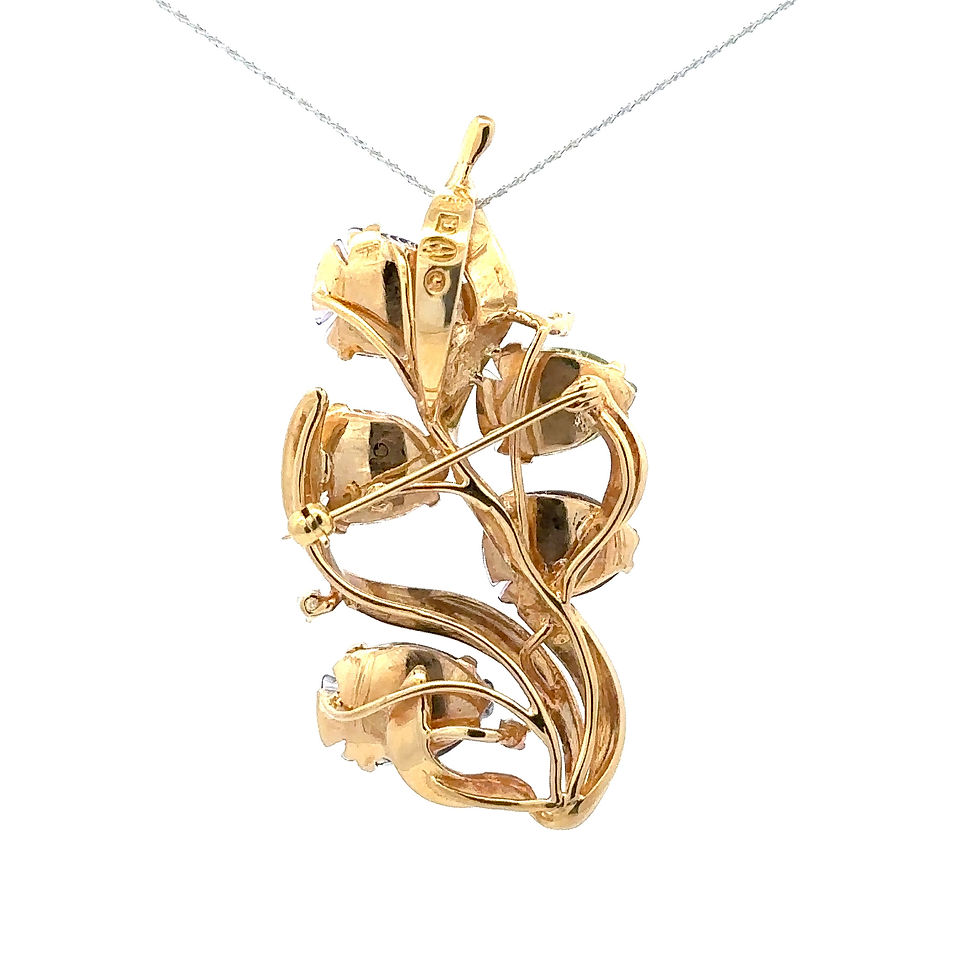 Thumbnail: 18k Denny Wong Multistone Carved fish Pendant / Slide / Pin