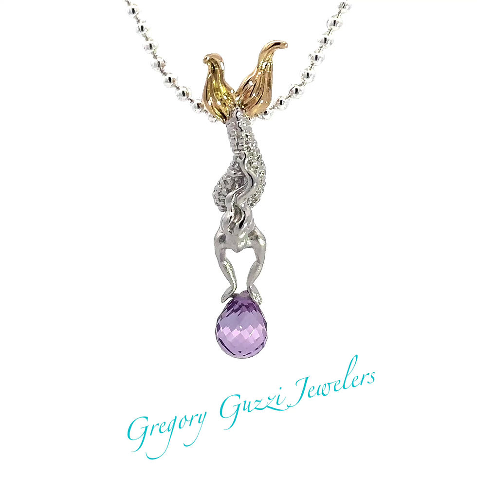 Miniatura: Steven Douglas Sterling Silver and 14Kt gold mermaid pendant