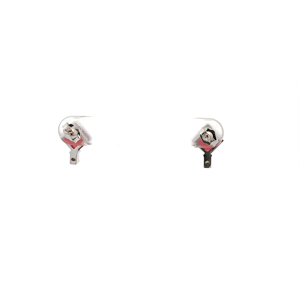 Miniatura: 14KT White Gold Garnet And Diamond Stud Earrings